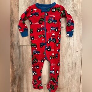 Hatley Red Tractor Print Footed One-Piece
